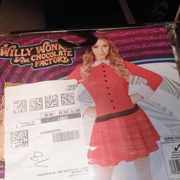 Willy Wonka Veruca Salt Dress Adult Large Deluxe Costume With Accessories - Picture 3 of 6